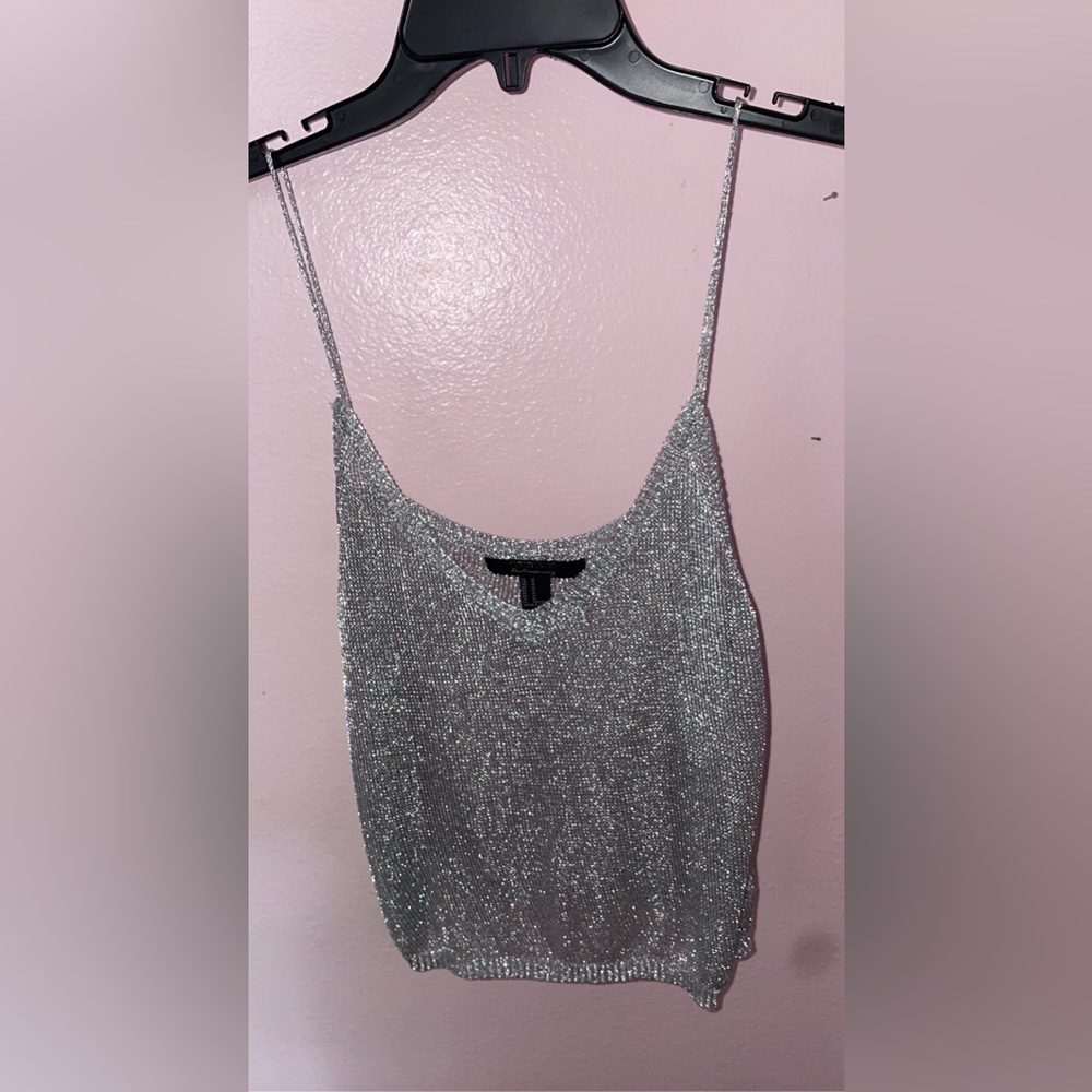 sheer sparkly forever 21 tank